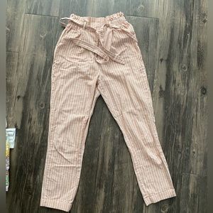 Pink tie up pants